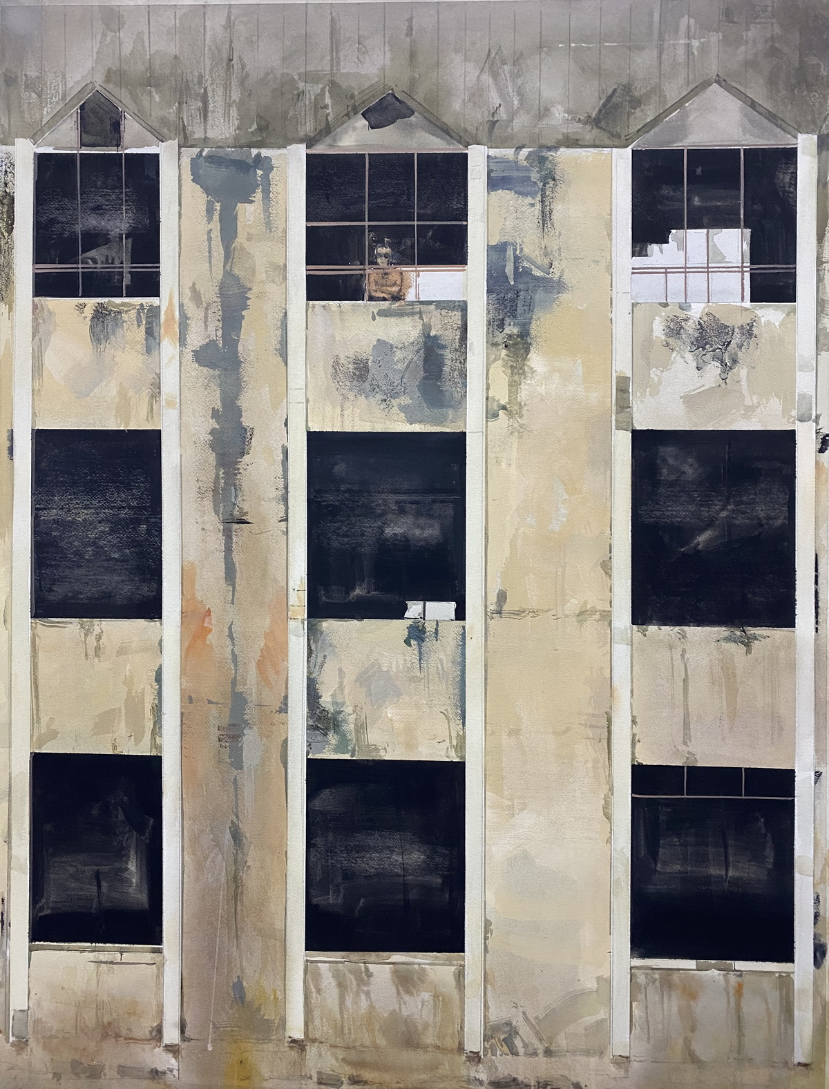 31.《在场12》，纸本水彩，75x105cm，2020