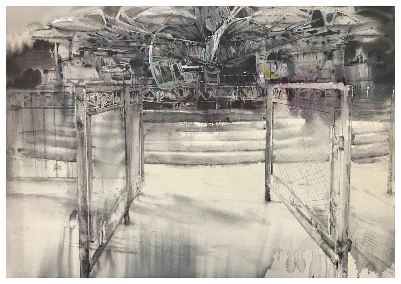34.《游戏场13》75x105cm，2017，纸本水彩