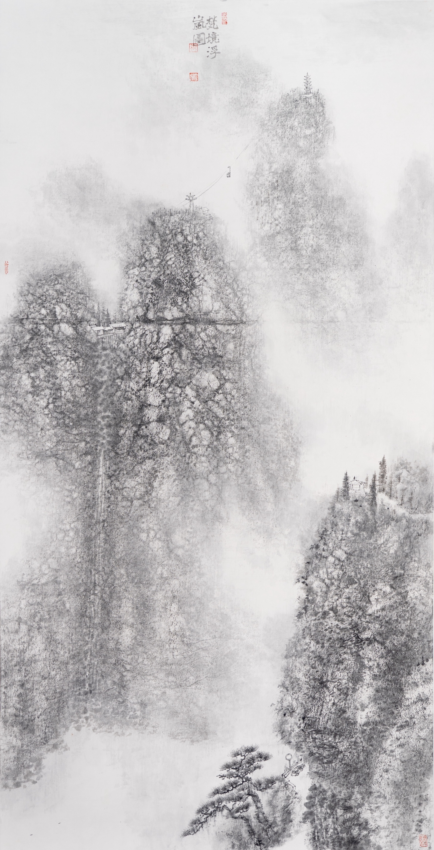 何清俊《梵境浮岚图》138cmx68cm