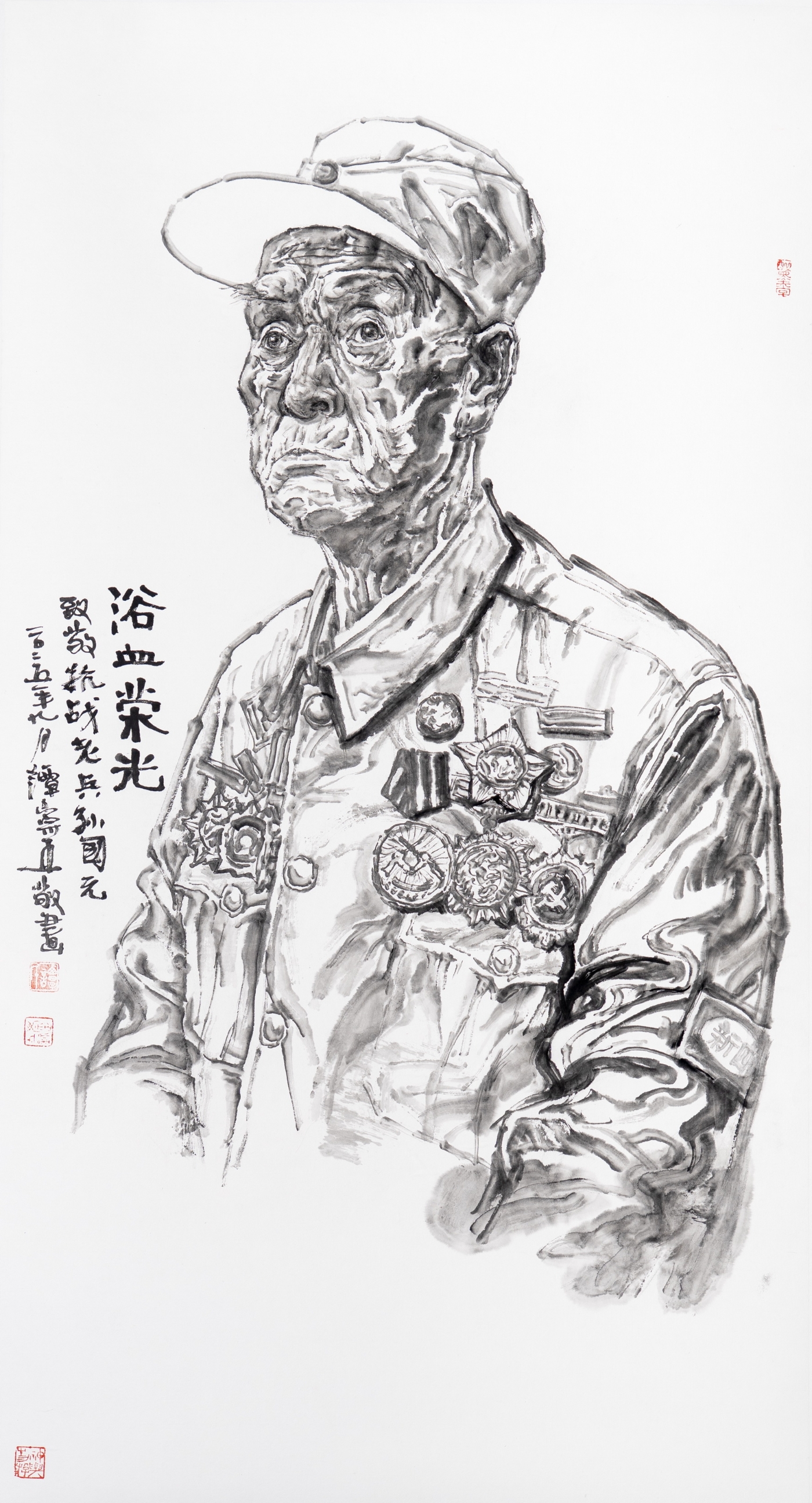 谭崇正《浴血荣光》138cmx68cm