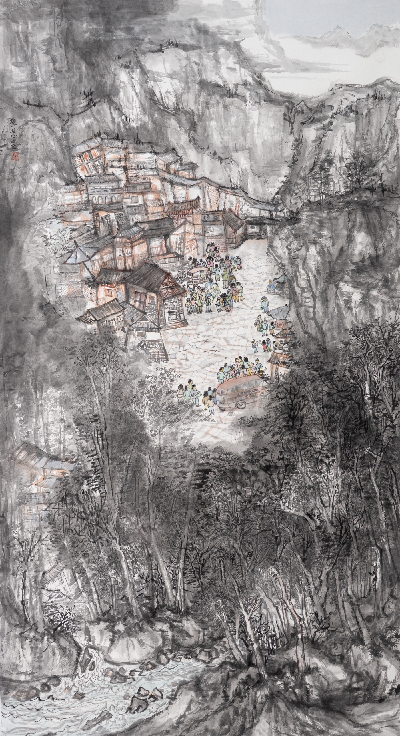 张慧《三峡人家》180cmx96cm