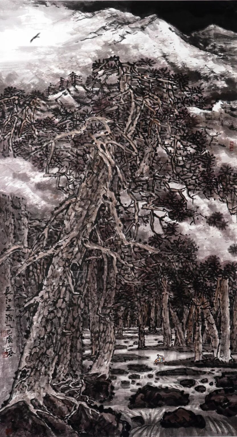 虞小风《长江之源》180cmx96cm.jpg