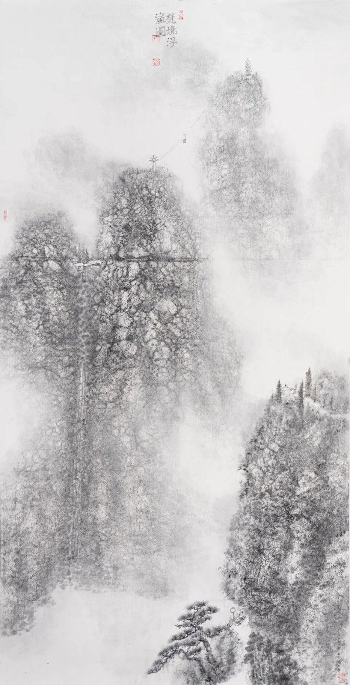 何清俊《梵境浮岚图》138cmx68cm.jpg