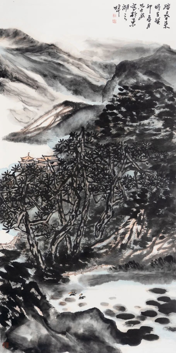 胡学武《踏春来》138cmx68cm.jpg